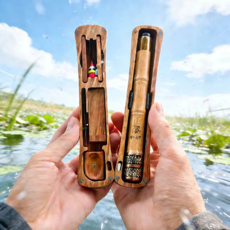 Ultralight Tenkara Rod Wooden Storage Box Portable Short Section Travel Kit
