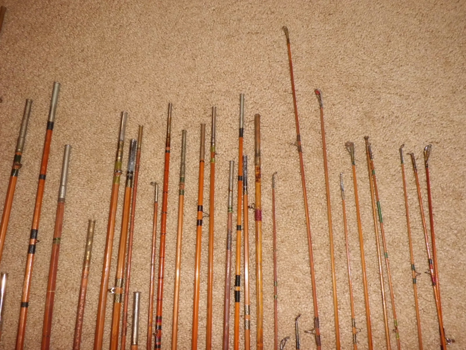 36 pcs of Vintage Assorted Split Bamboo for Repair/Restoration/Parts
