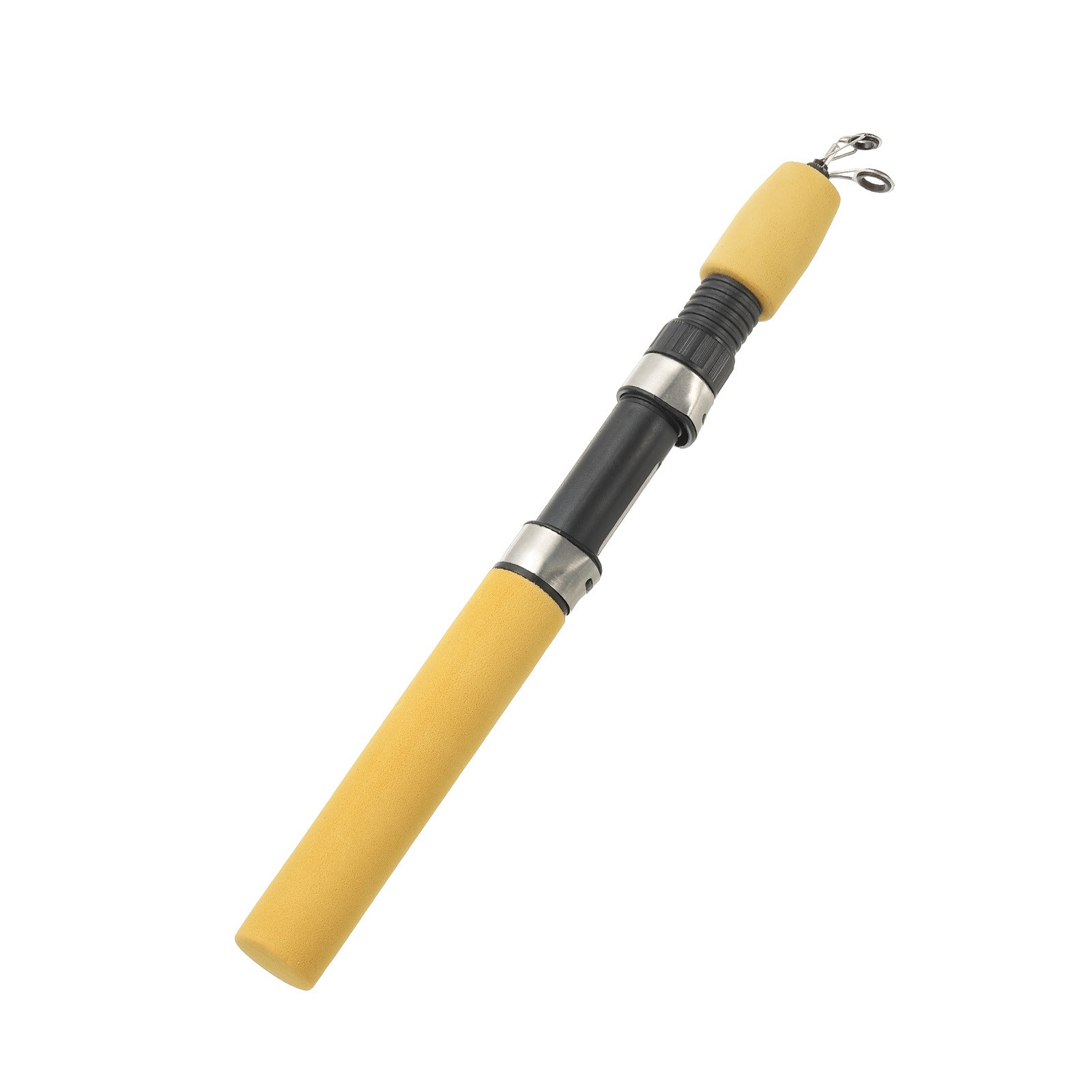 Telescopic Fishing Rod 24 Inch, Lightweight Collapsible, Light Yellow / Black