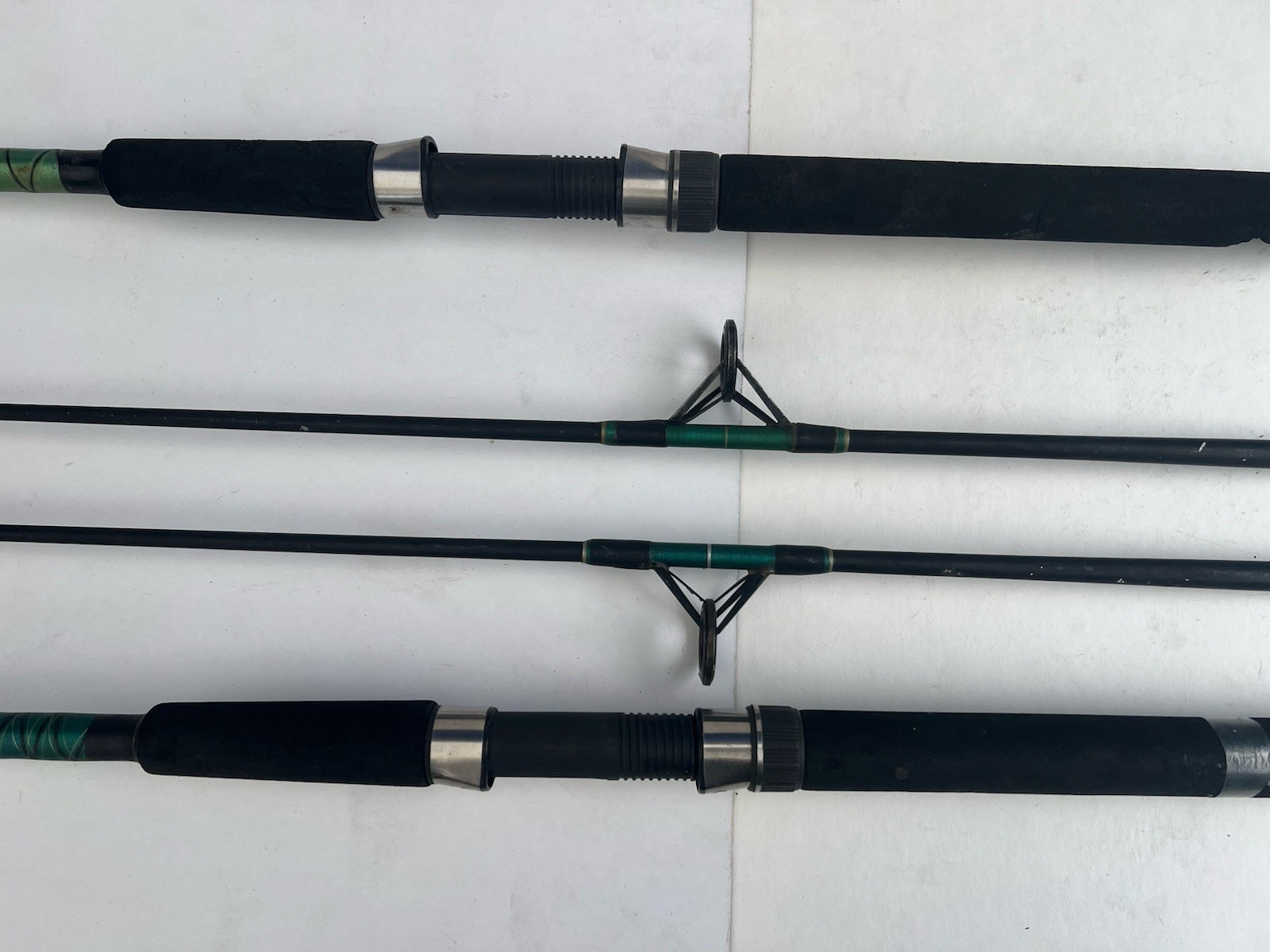 2x Montague MC70 7’ Two Piece Large Spinning Salmon Fishing Rod 12-20 lb Vintage