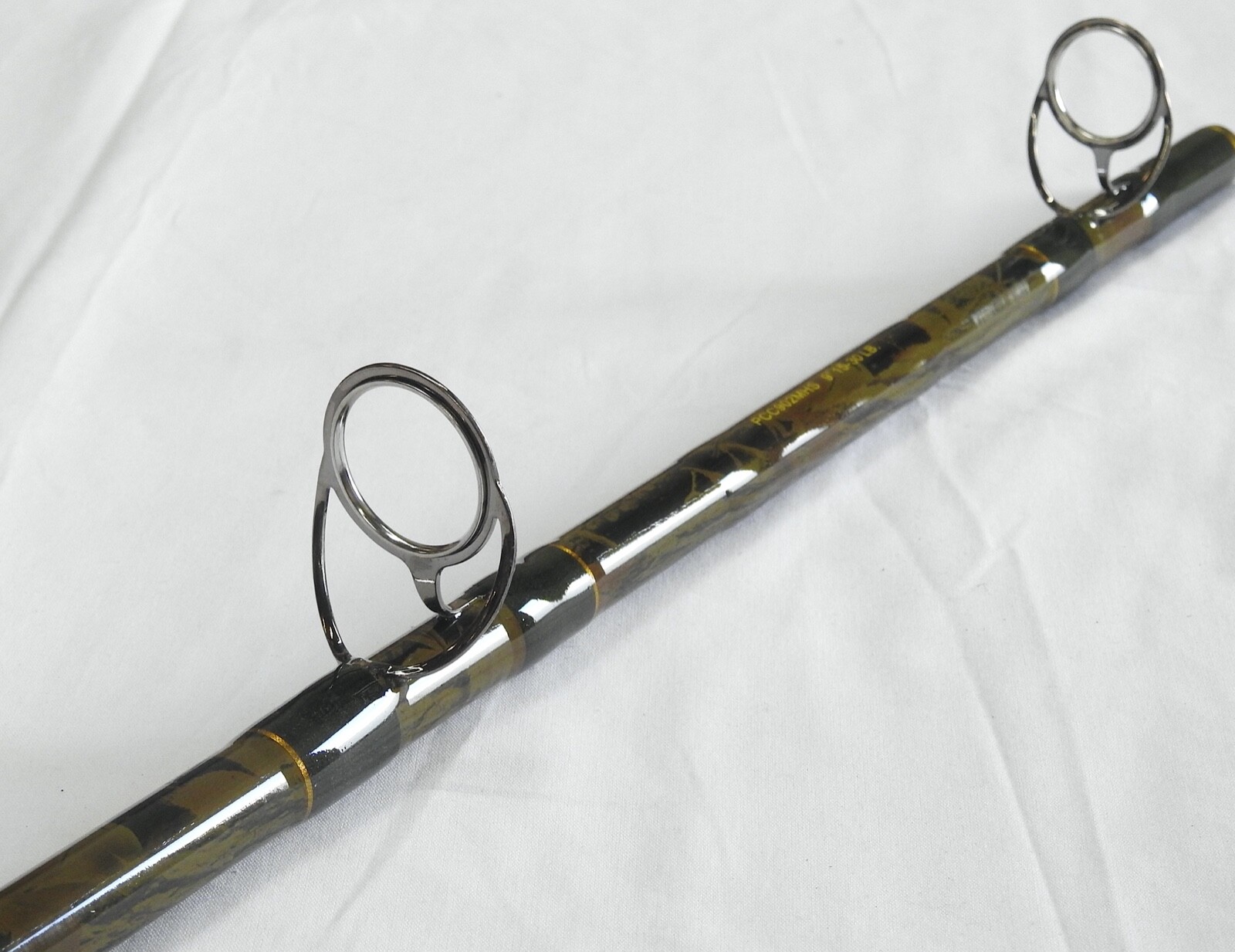 Camouflage Catfish Spinning Rod 9′ 2PC Cork Handle Glow Tip