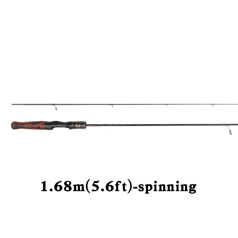 5.6ft 6ft Fishing Rod Carbon Fiber Ultra Light Rod Wood Handle Casting/Spinning