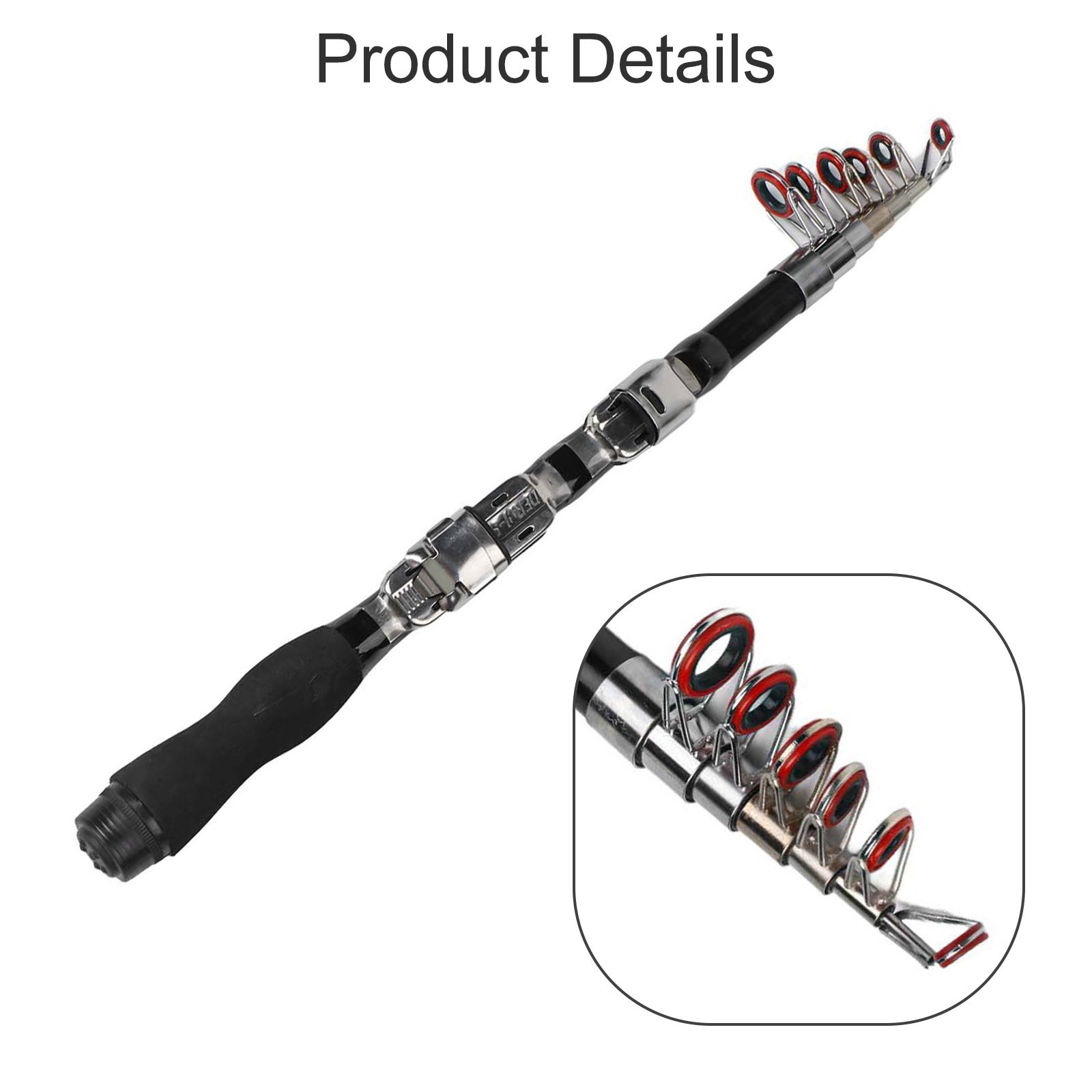 Ceramic Guide and EVA Grip Carbon Fiber Fishing Rod with Four Length Options