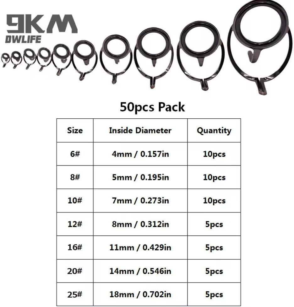 Fishing Rod Guides 50/100/120 Pcs Fishing Rod Repair Kit Spinning Rod Guides Sta