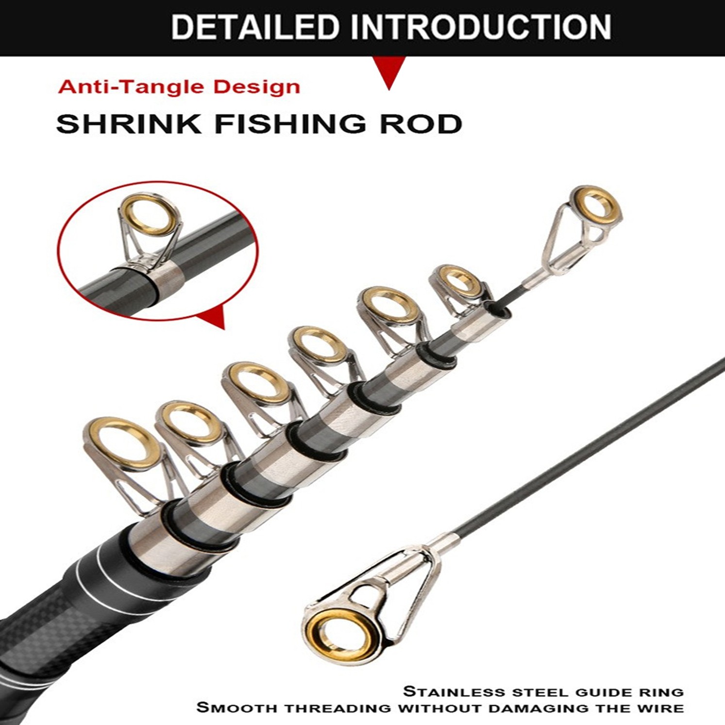 Carbon Fiber Telescopic Fishing Rod Pole Reel Combo Sea Saltwater Freshwater