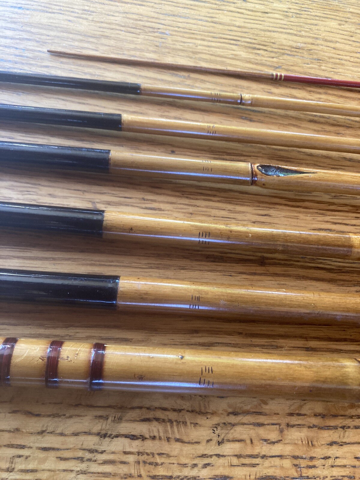 RARE ANTIQUE TENKARA JAPANESE FISHING BAMBOO ROD WITH MAKERS MARK