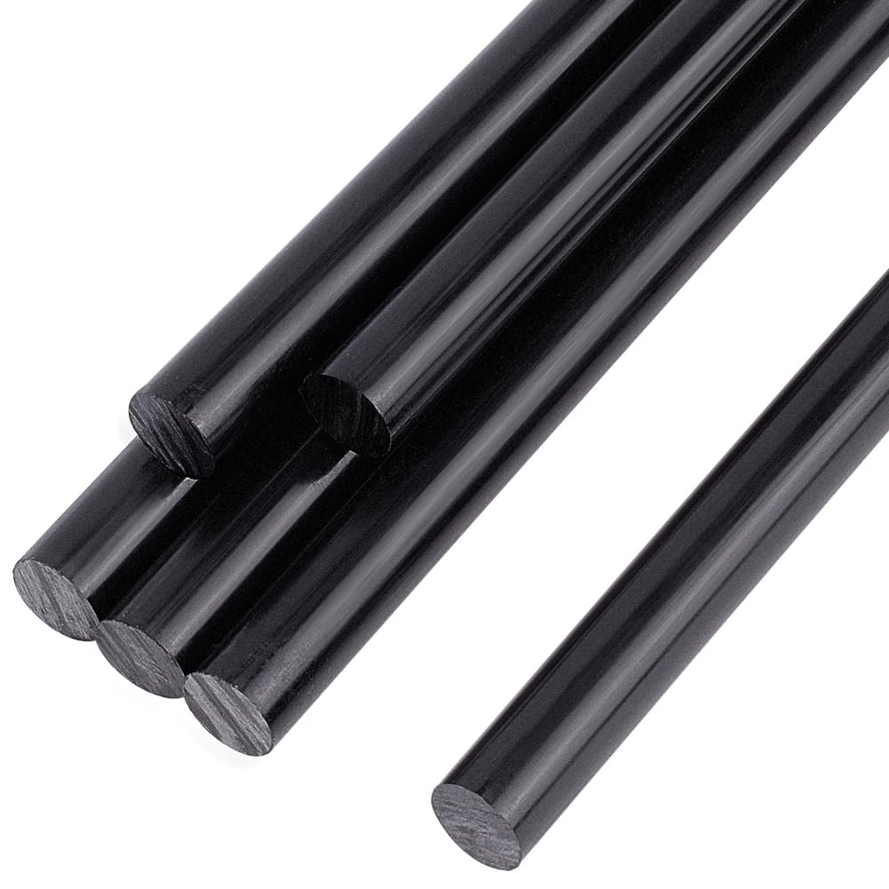 6 PCS Black Acetal Copolymer Round Dowel Rods 0.31×11.8 Inch DIY Craft Making