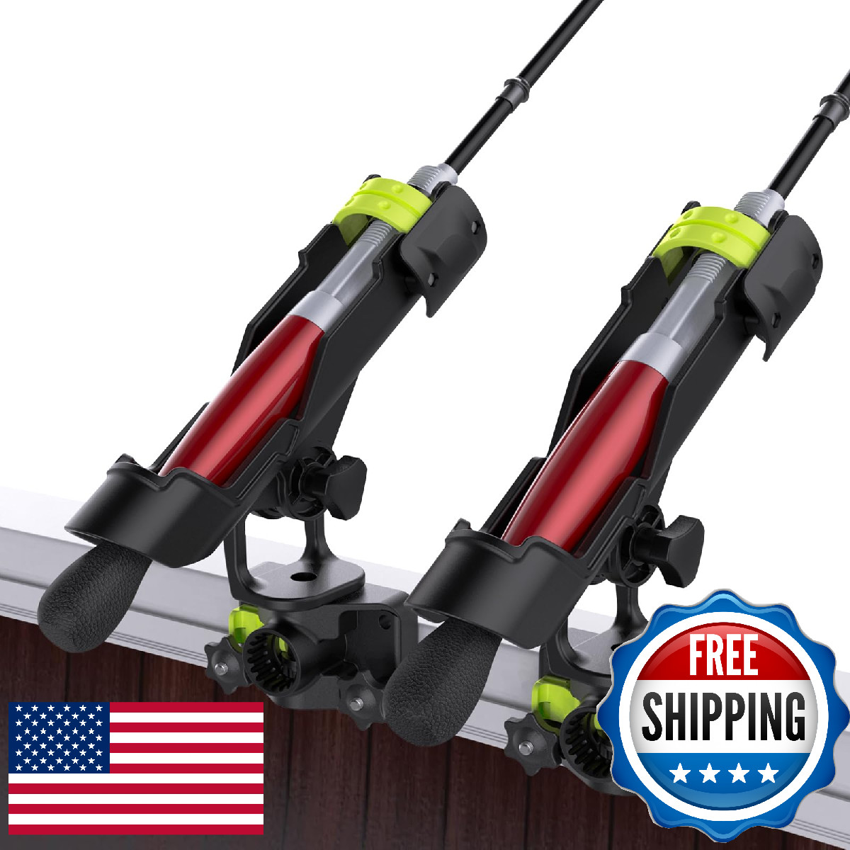 Fishing Rod Holder for Boat, Track Mount, 360° Adjustable Rod Rack ABS