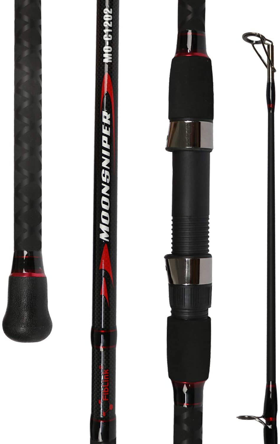 Surf Casting Fishing Rod 2-Piece Graphite Travel Solid Carbon Fiber Cast Pole