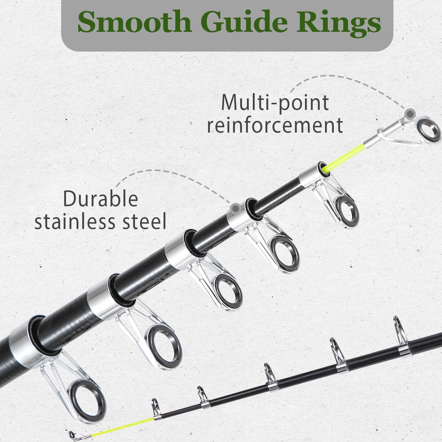 6.9FT Telescopic Fishing Rod – Lightweight Spinning Pole for Freshwater & Sal…