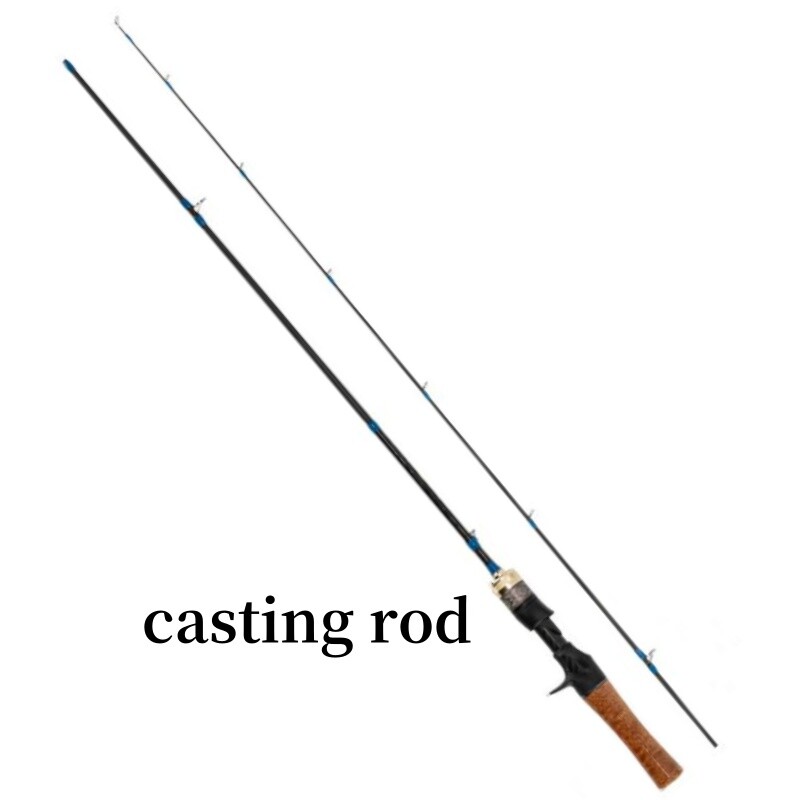 1.53M 1.68M Fishing Rod Spinning Casting Pole Carbon Fiber Lure Rod 2 Sections