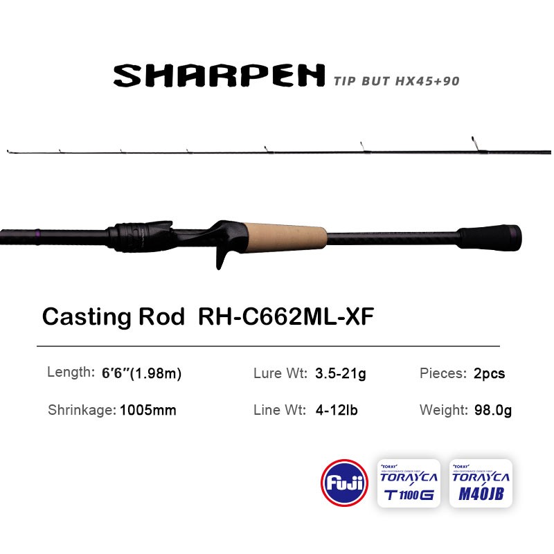 PURELURE SHARPEN Universal Travel Spinning Casting Lightweight Portable Lure Rod