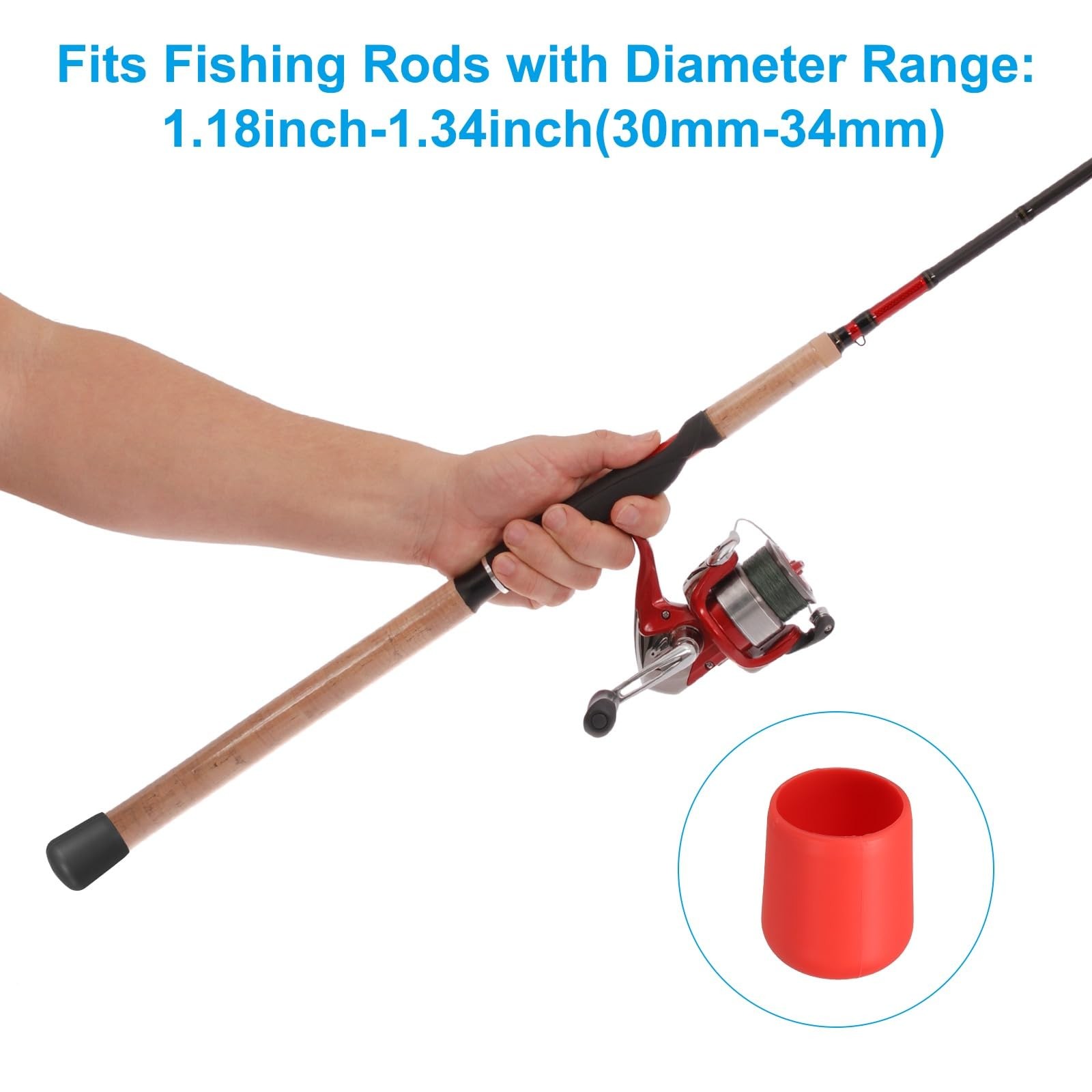 Fishing Rod Butt Cushion 4 Pcs Silicone Fish Rods Seat Cushions Protector Cap…