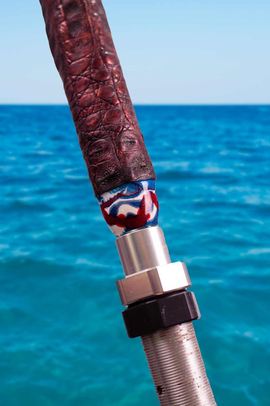 Custom Fishing Rod, Real Crocodile Skin Grips, Awesome Paint Job, ADJUSTABUTT – 