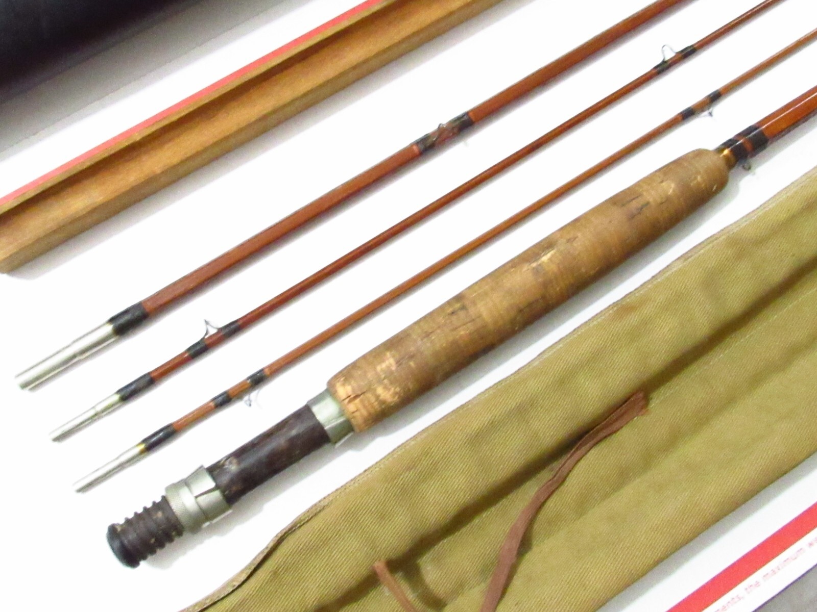 1930S USA HEDDON PETE’S FAVORITE 8′ 1/2 FT BAMBOO FLY ROD ALL ORIGINAL