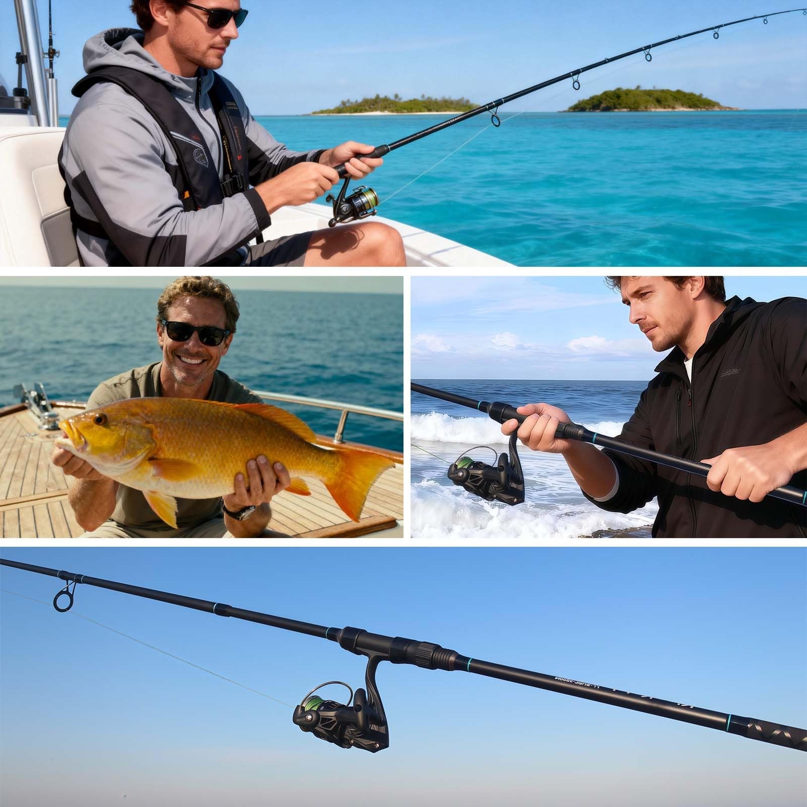 Kingkatch Surf Spinning Fishing Rod 9/10/11/12 3-Piece Carbon Fiber Saltwater