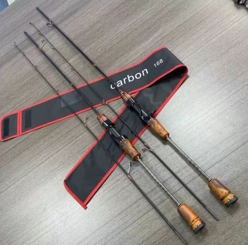 Lure Fishing Rod 1.68M 1.8M Carbon Fiber Casting Spinning Travel Pole 2 Sections