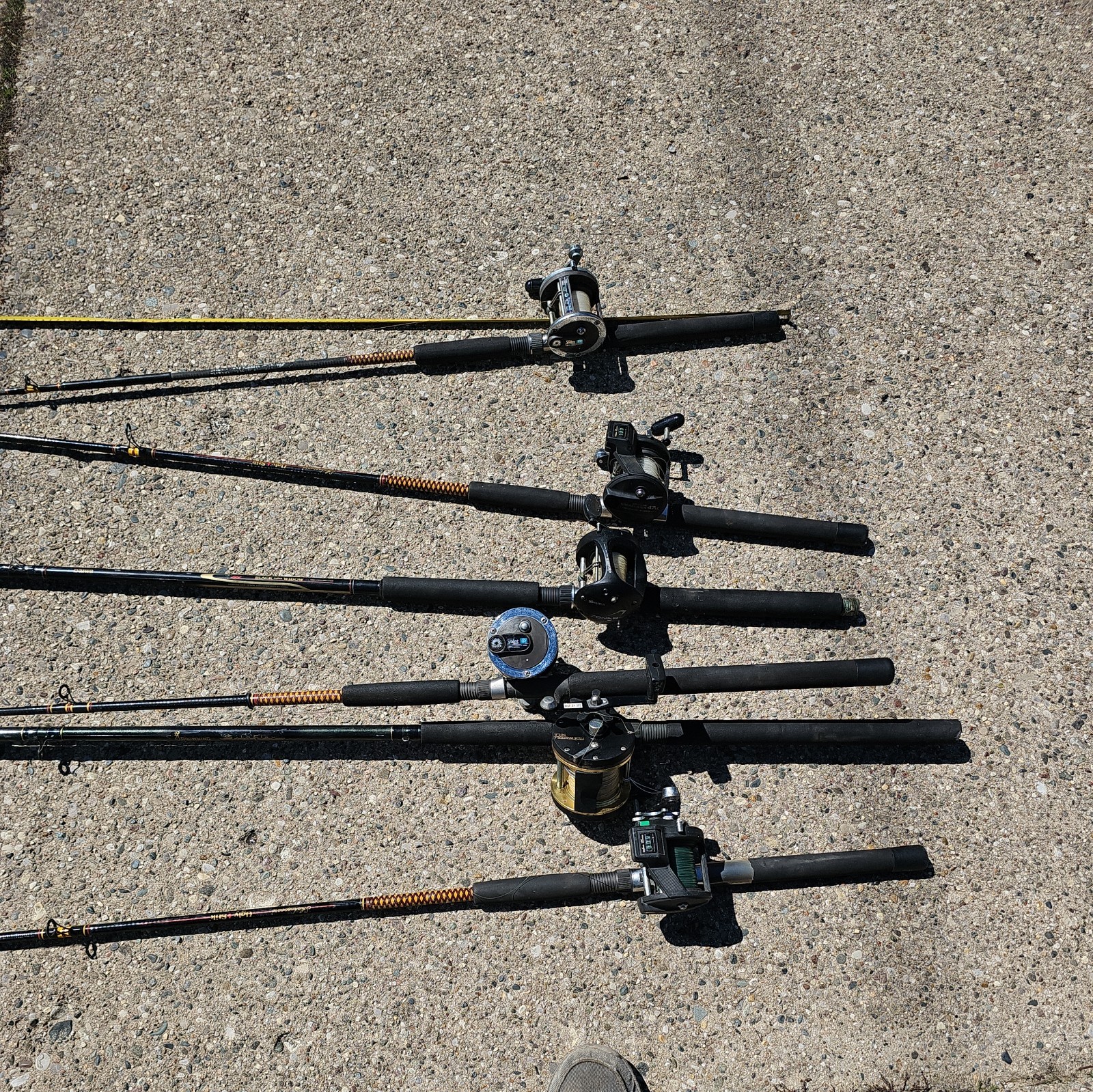 Down rigger Fishing Rods And Reels 4 Ugly Sticks 1 DAIWA Rod 1Browning Rod