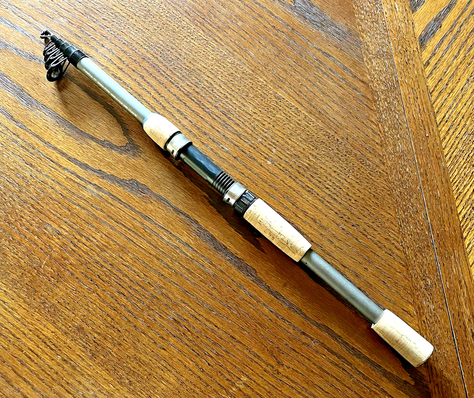 OZARK TRAIL 6′ 6″ Med Action 6 Section Telescopic Spinning Rod w Cork Handle