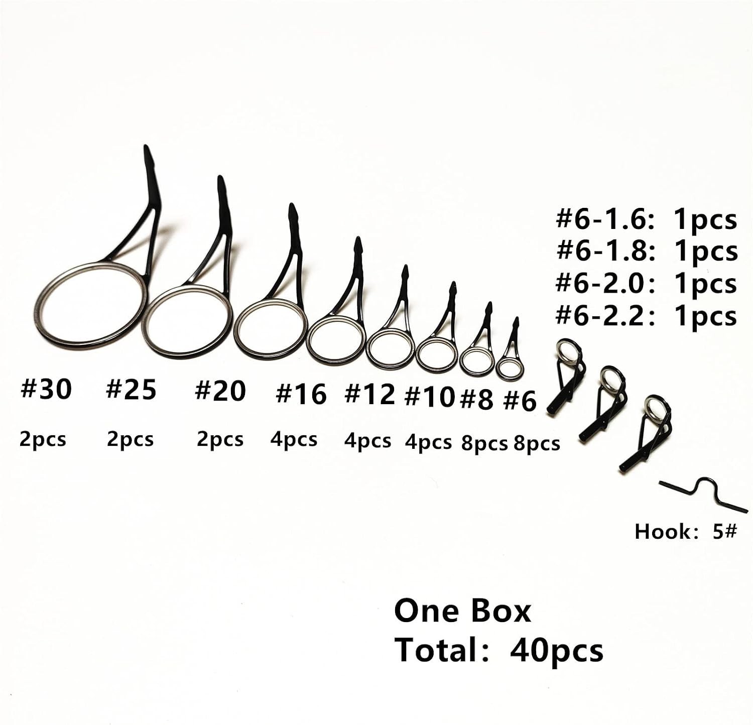 Minima Rings one Piece Stamped Frame Guide Fishing Rod Repair Kit Guide Tip T…