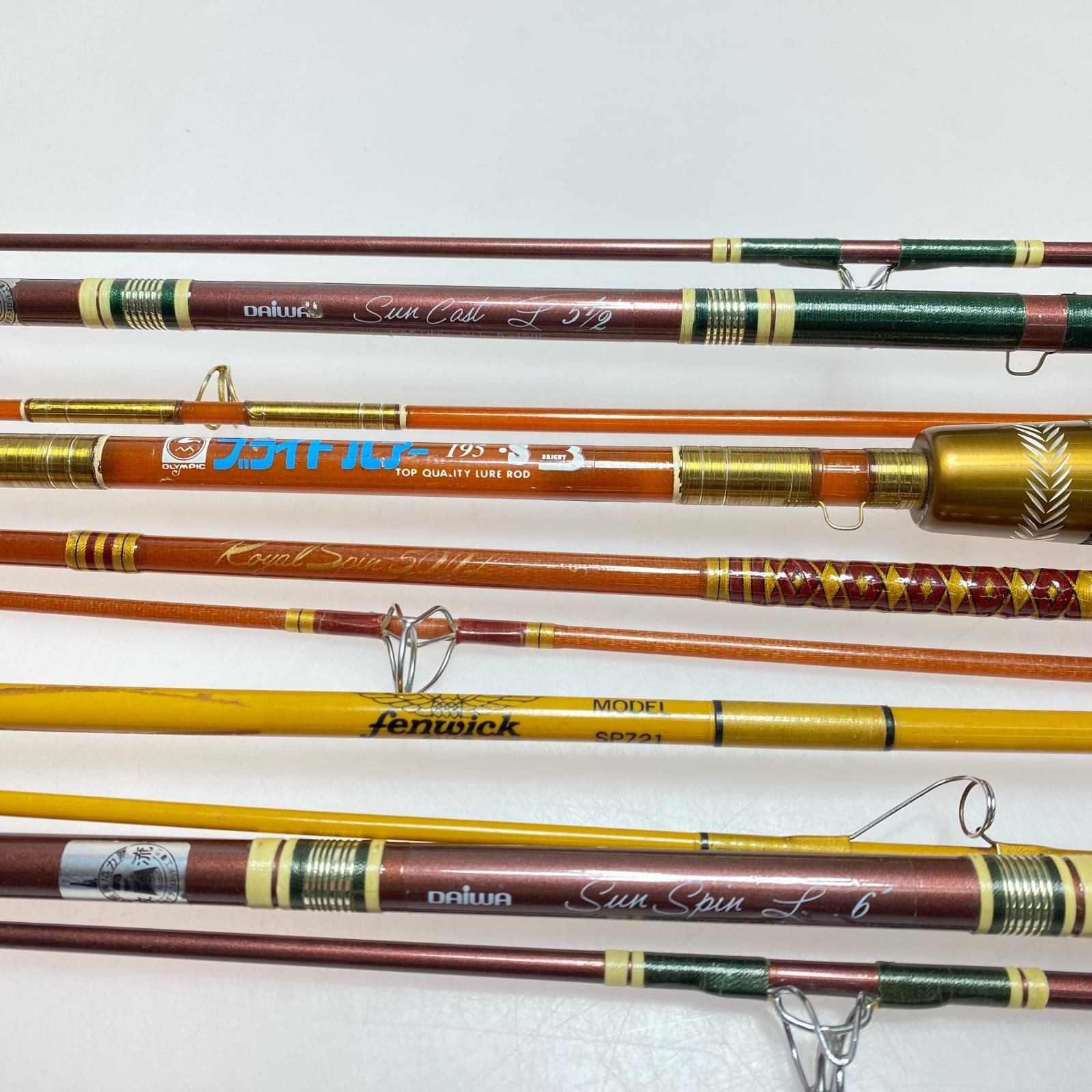 DAIWA Old rod, condition C, Daiwa Olympic Fenwick set of 5