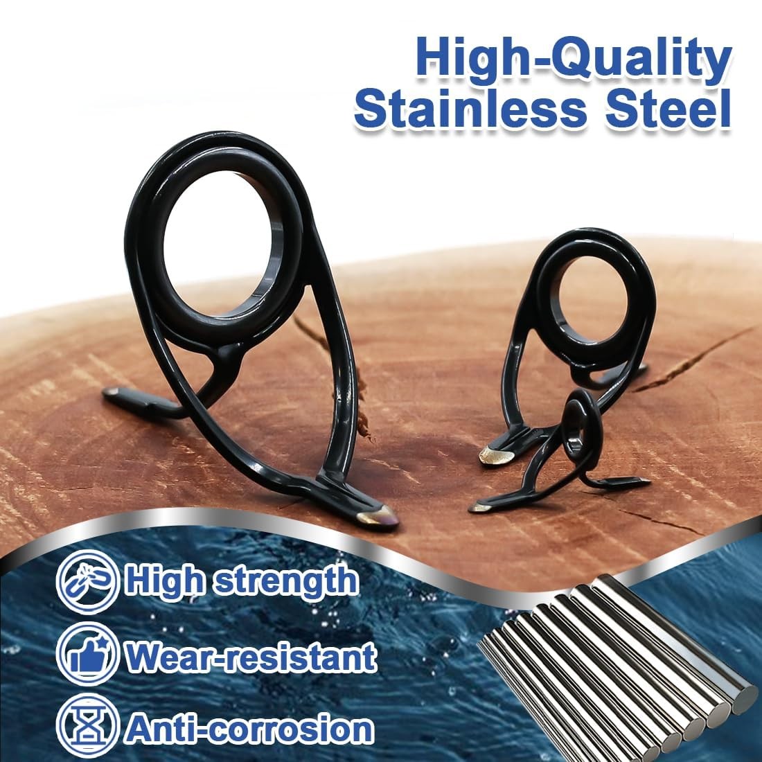 Fishing Rod Guides Zirconia Inserts Spinning Casting Eyelet Repair Kit 50 100 12