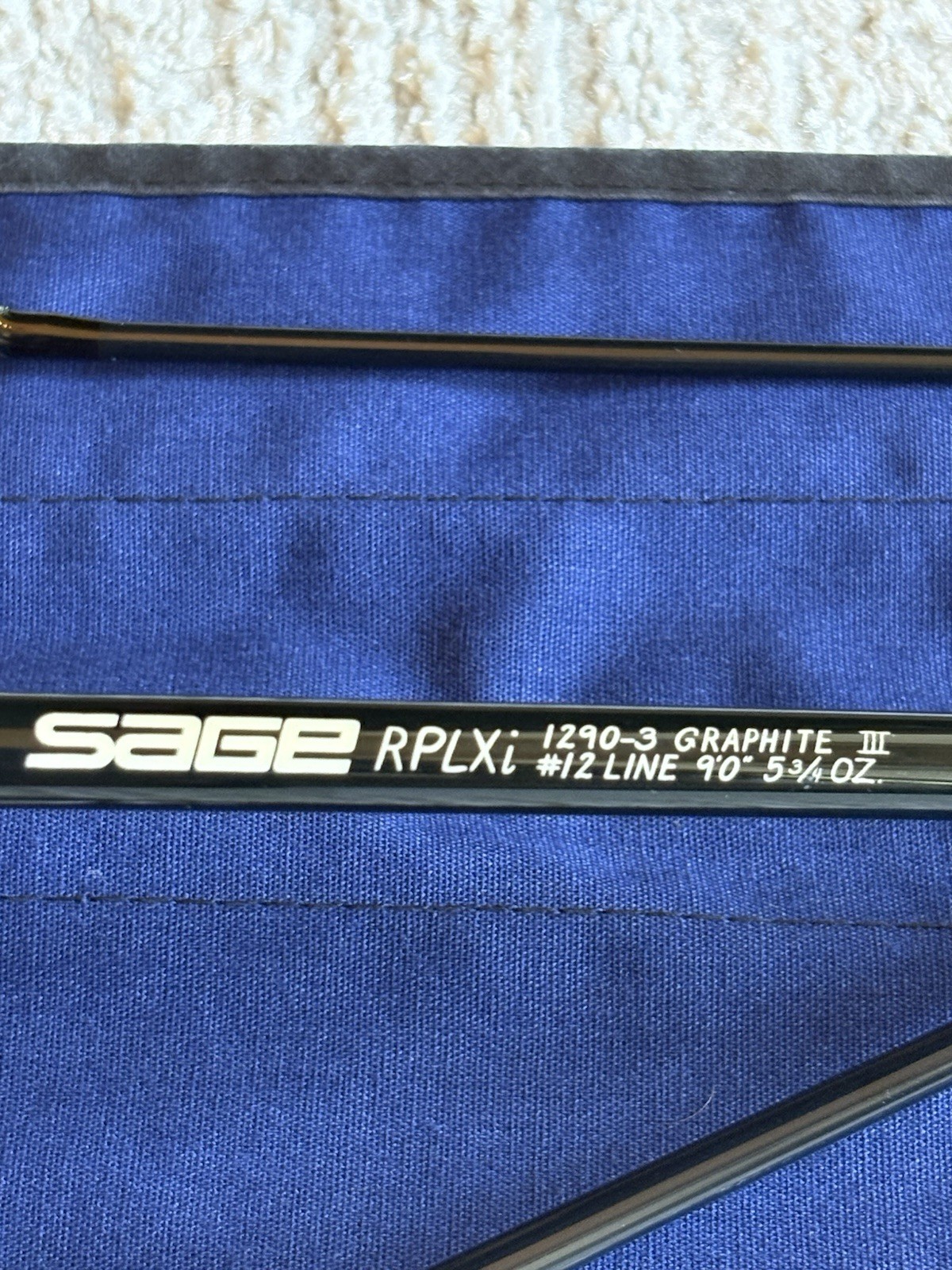 Sage RPLXi 1290-3 Graphite III Fly Rod 9’ 12wt 3pc w Tube Sock USA