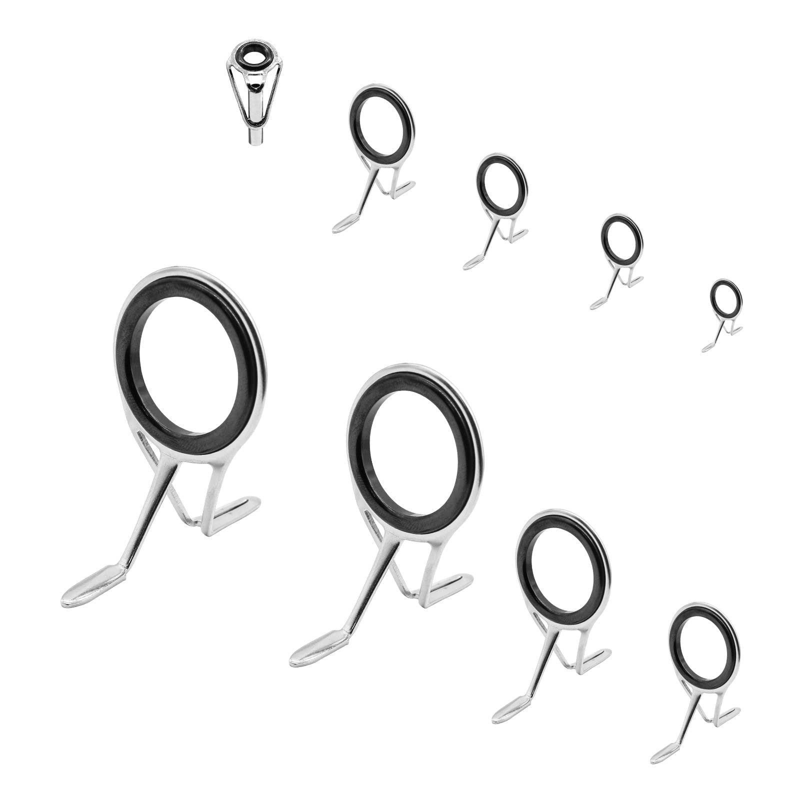9 Pieces Fishing Rod Repair Kit, Double Legs Fishing Rod Guides Rings, Stainl