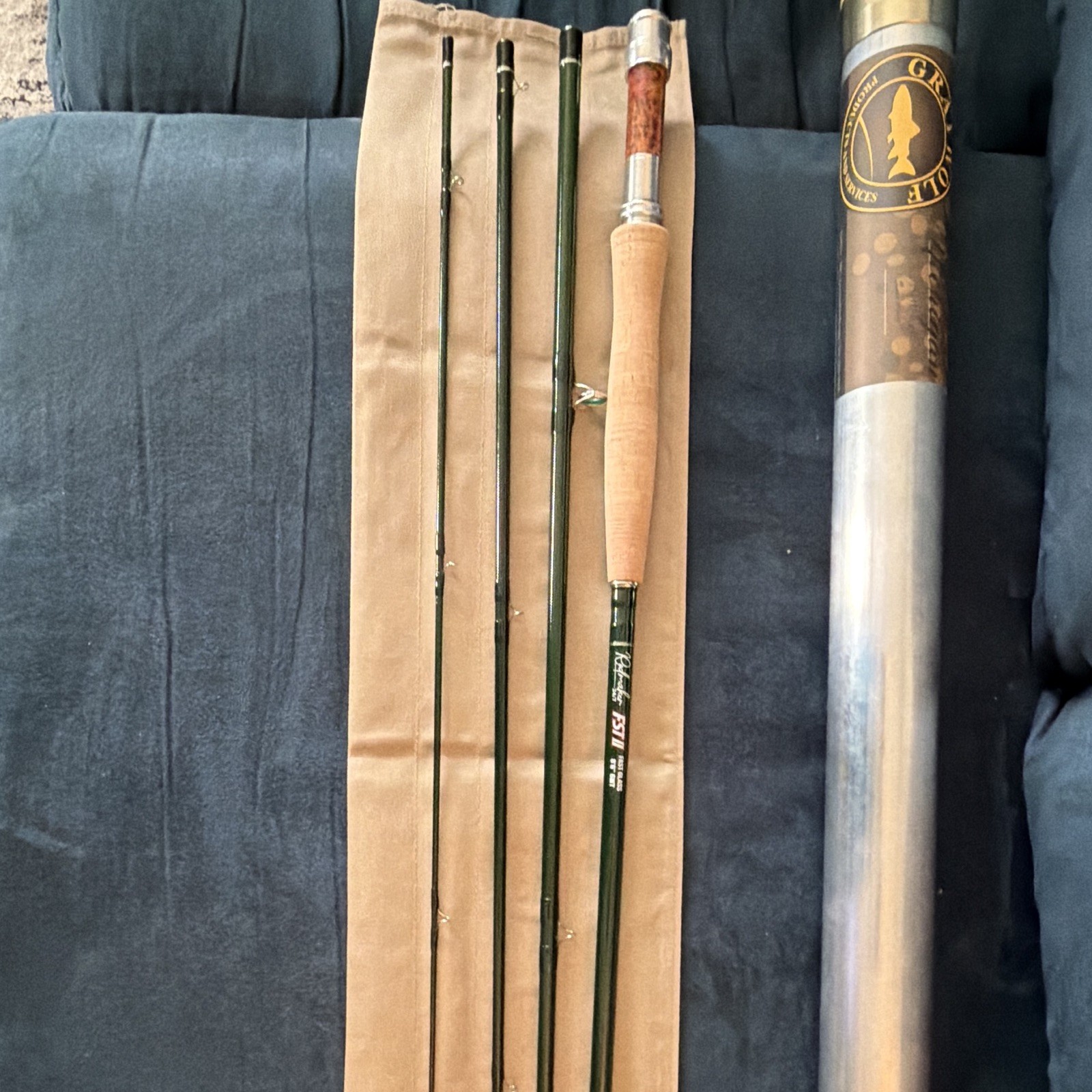 Graywolf Rodmaker FST II Fast Glass 8’6″ 6WT 4pc Fiberglass Fly Rod Green Tube