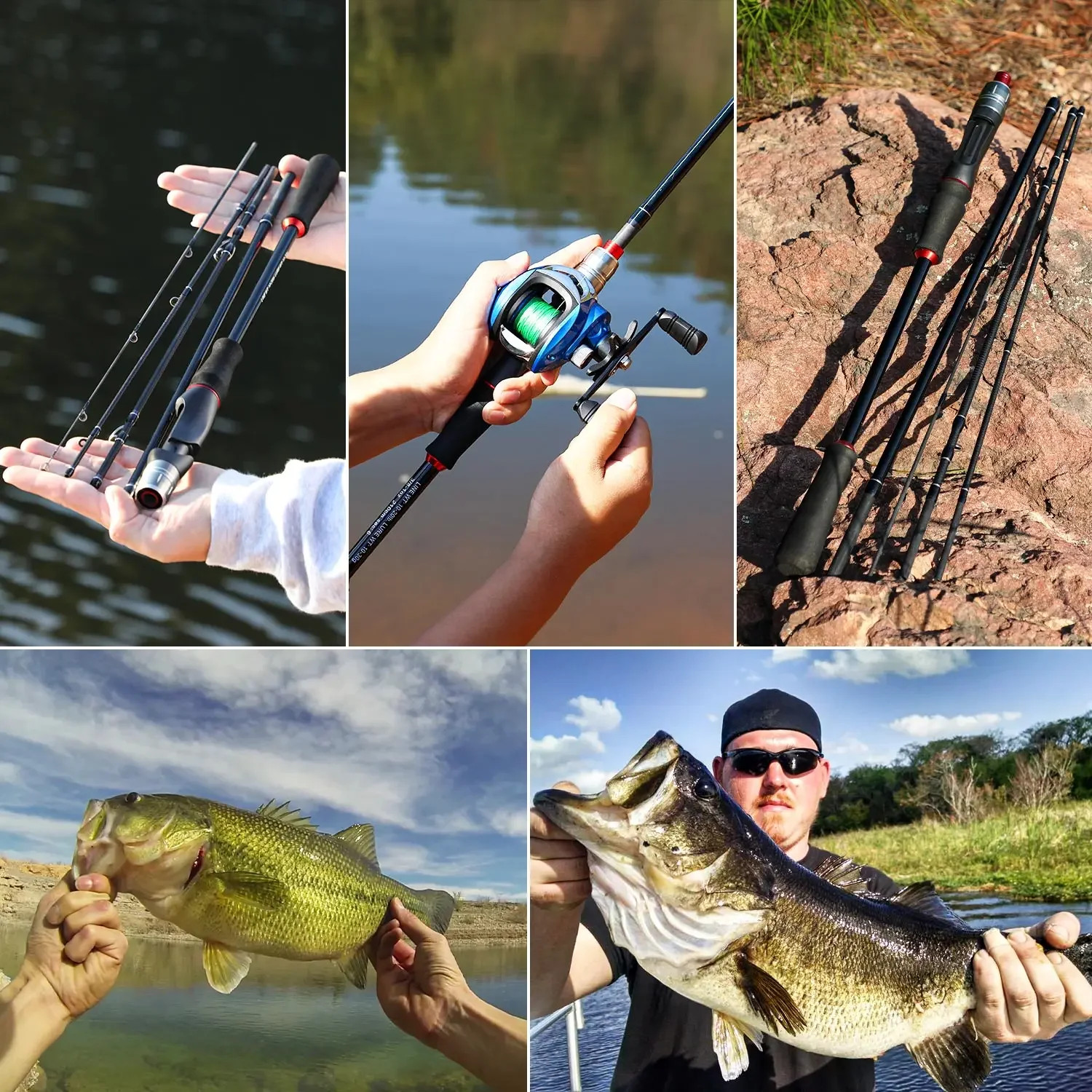 Sougayilang 1.8m 2.1m Lure Fishing Rod Carbon Fiber Spinning Casting Fishing Rod