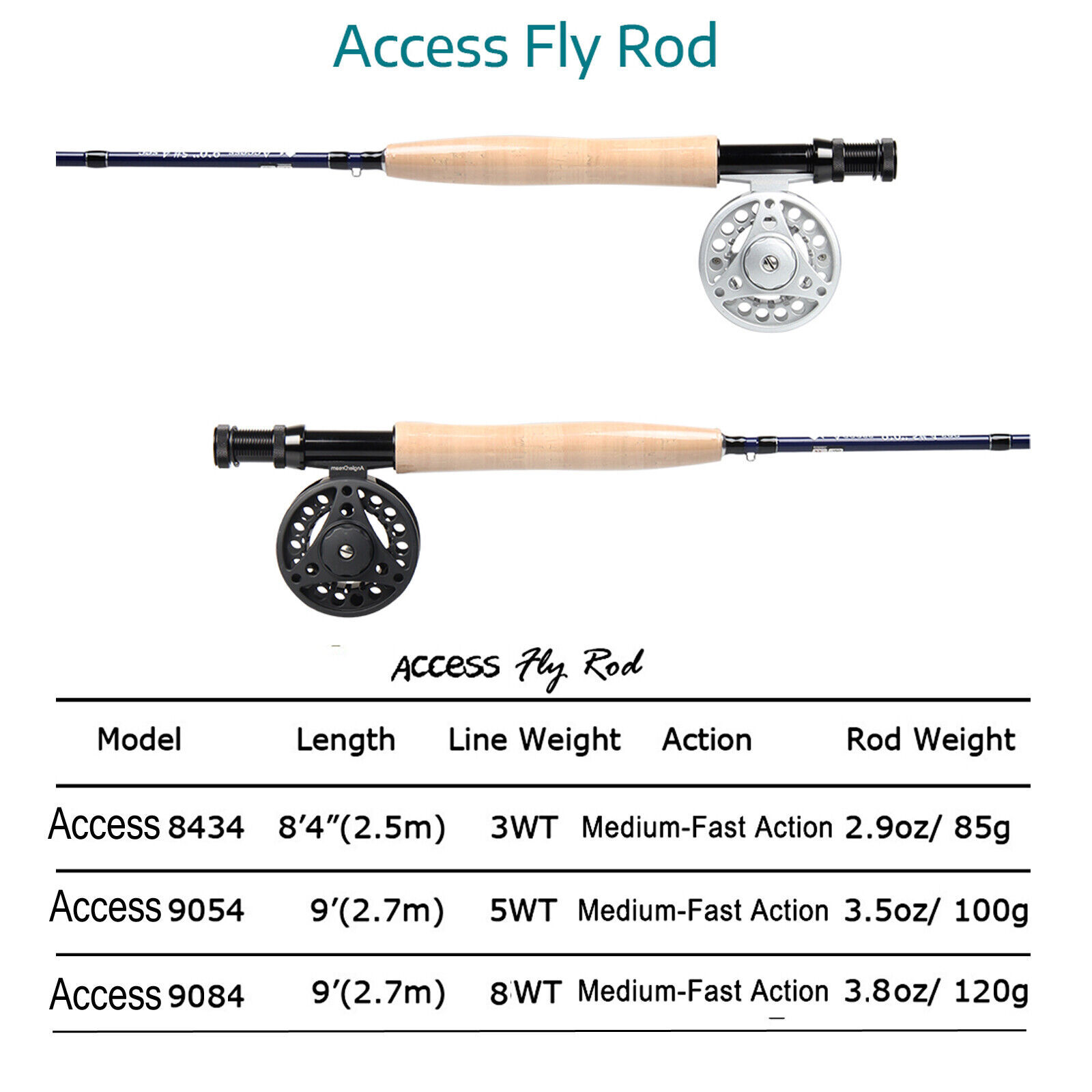 9′ 8WT Fly Fishing Rod Large Arbor Fly Reel WF Floating Fly Line Combo Begainer