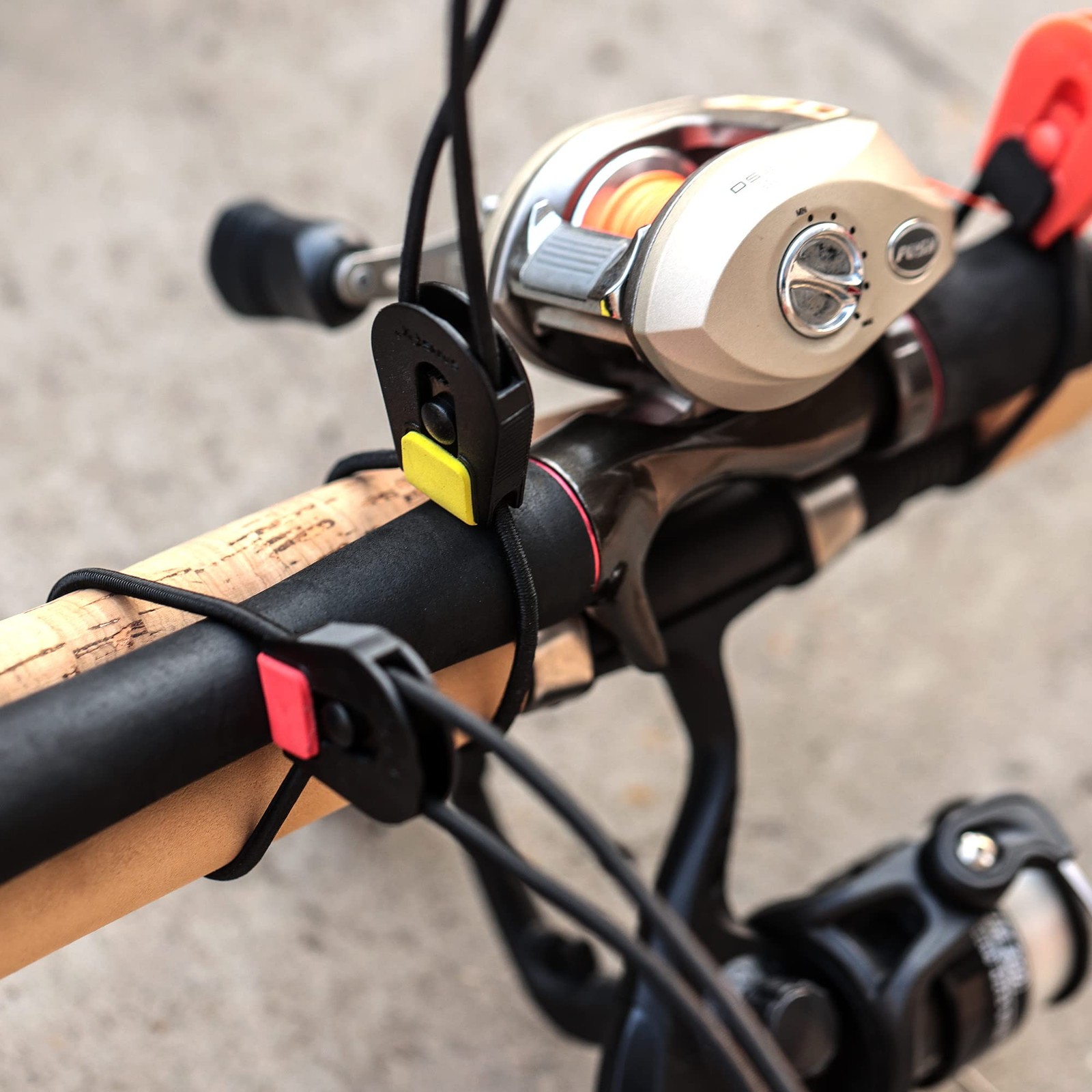 SAMSFX Fishing Rods Belt Stretchy Smart Adjustable, 8pcs, 4 Colors Mixed B