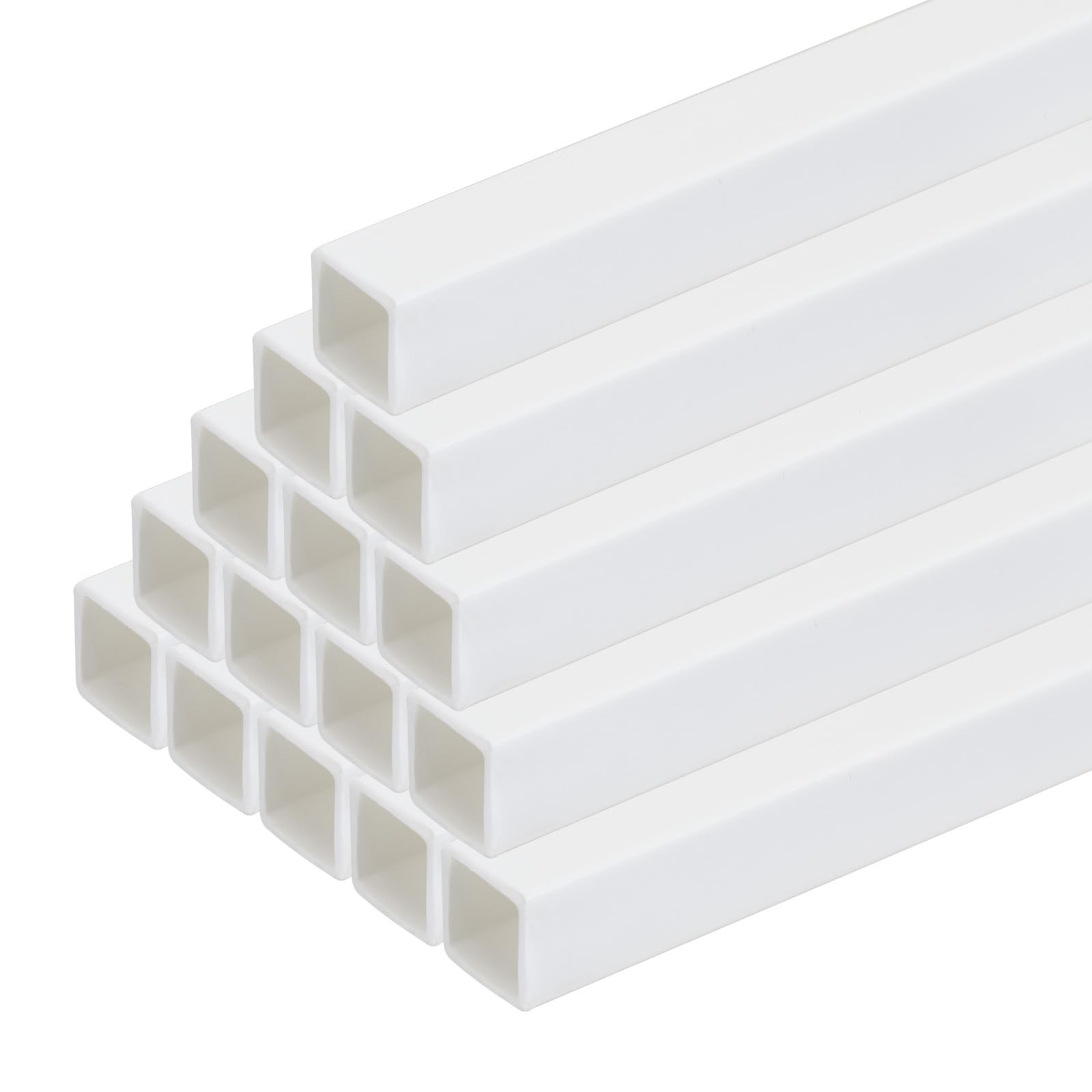 25 PCS White Plastic Model Tube ABS Square 0.39×0.39×10 Inch Architectural