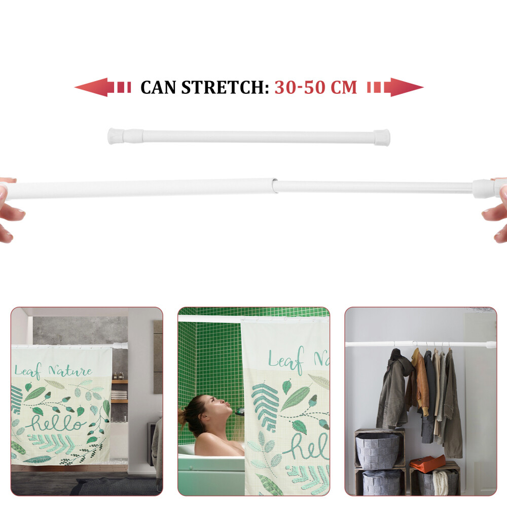 Multi- function Closet Rod Shower Curtain Rail Telescopic Rod No Punching