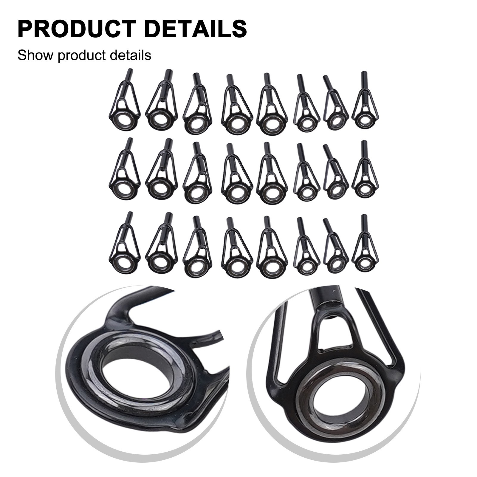 Convenient 24pcs Fishing Rod Repair Set Stainless Steel Ceramic Ring Guides