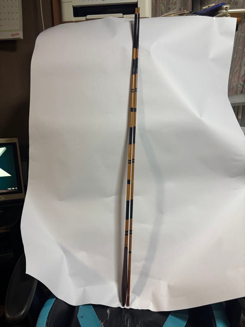 Herabuna Bamboo Rod Nanshu 13 Shaku, Black & Gold Traditional Design Used