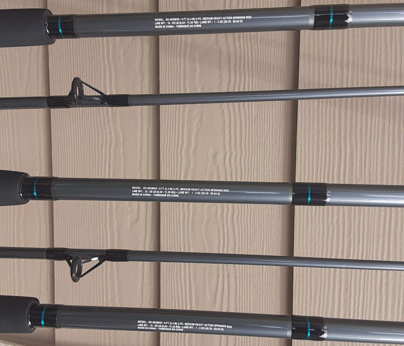 Lot of 3 Hurricane Seahawk 8’ Spinning Rods MH Action 12-25 Lb Catfish Saltwater