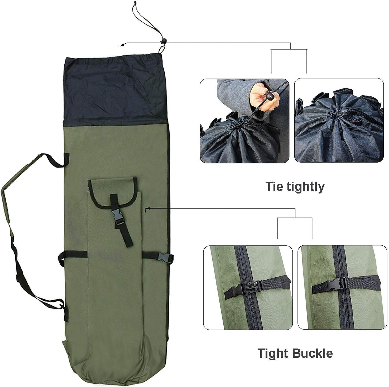 Durable Canvas Fishing Rod & Reel Organizer Bag Travel Carry Case Bag- Holds 5 P