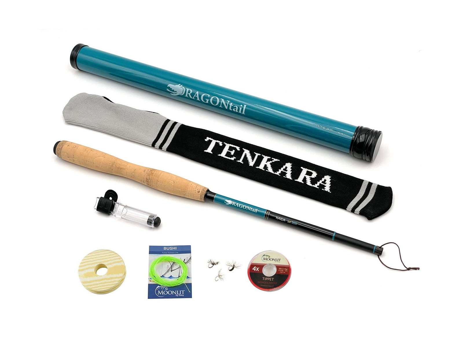 DRAGONtail Kaida zx320 Multi-Length Tenkara Pack Rod Rod With Furled Line Kit
