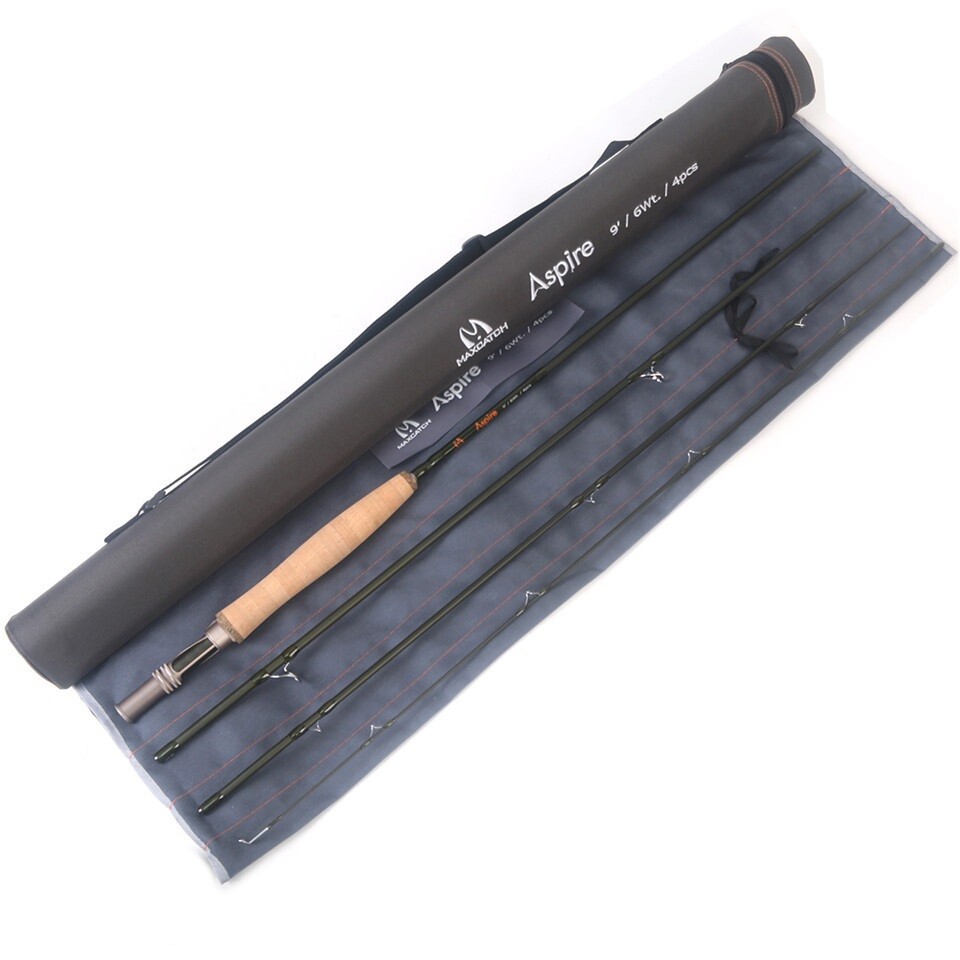 Aspire 5/6/8wt Fly Fishing Rod 9FT Fast Action 40T Carbon with Cordura Tube