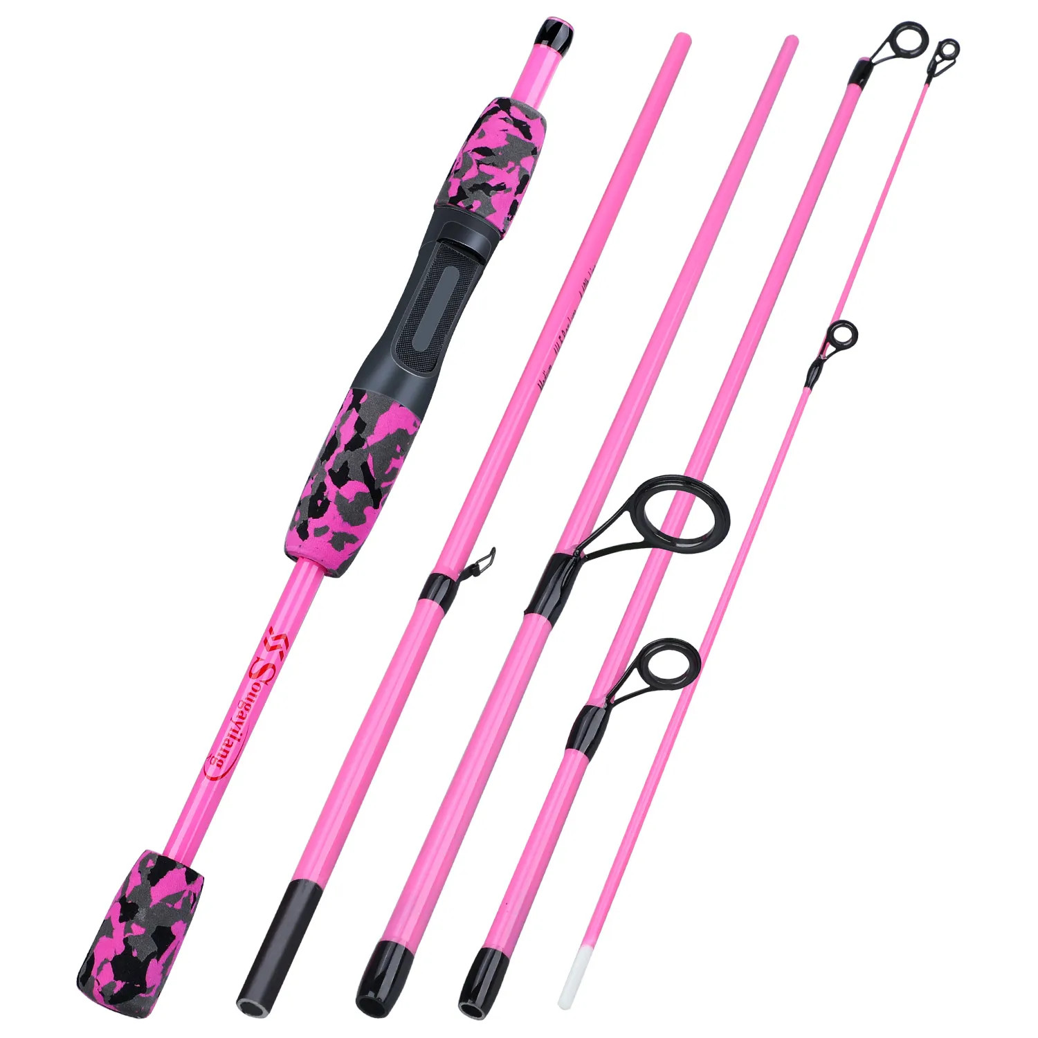 Sougayilang Spinning Fishing Combo 5 Sections Carbon Fiber Lure Fishing Rod