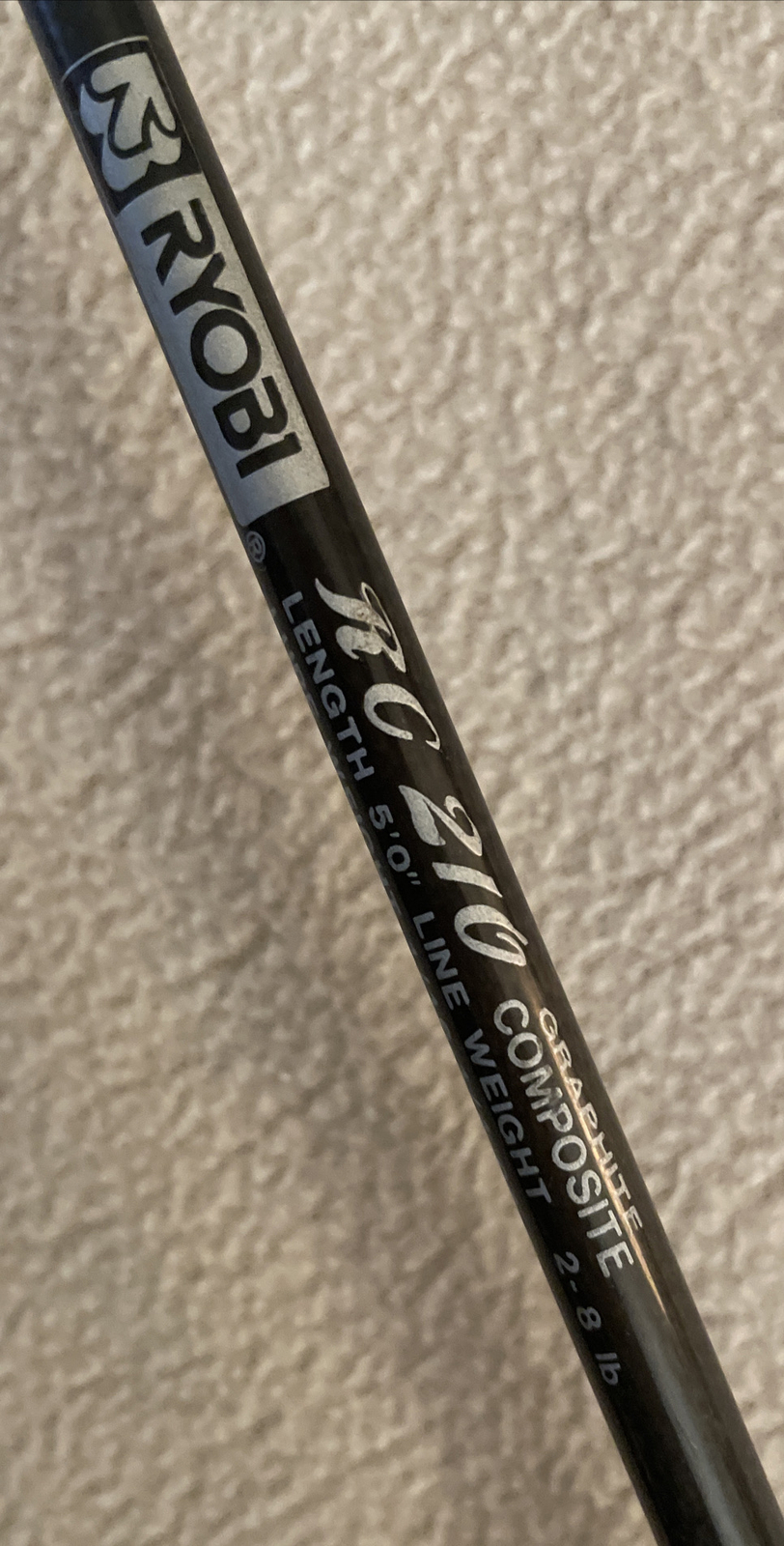 RYOBI RC 210 5’ Ultra Lite. ACTION 1 Piece Carbon Composite Fishing Rod