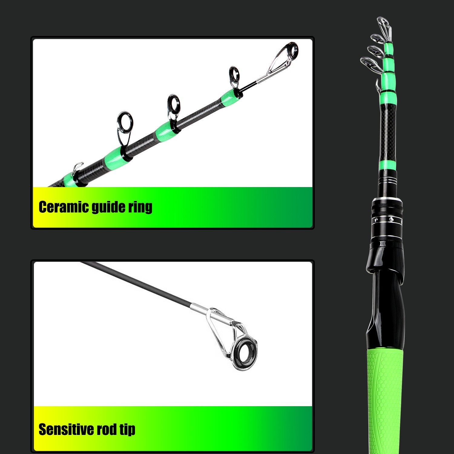 1.8/2.1/2.4M Telescopic Fishing Rod High Carbon Fiber Spinning Carp Feeder Rod