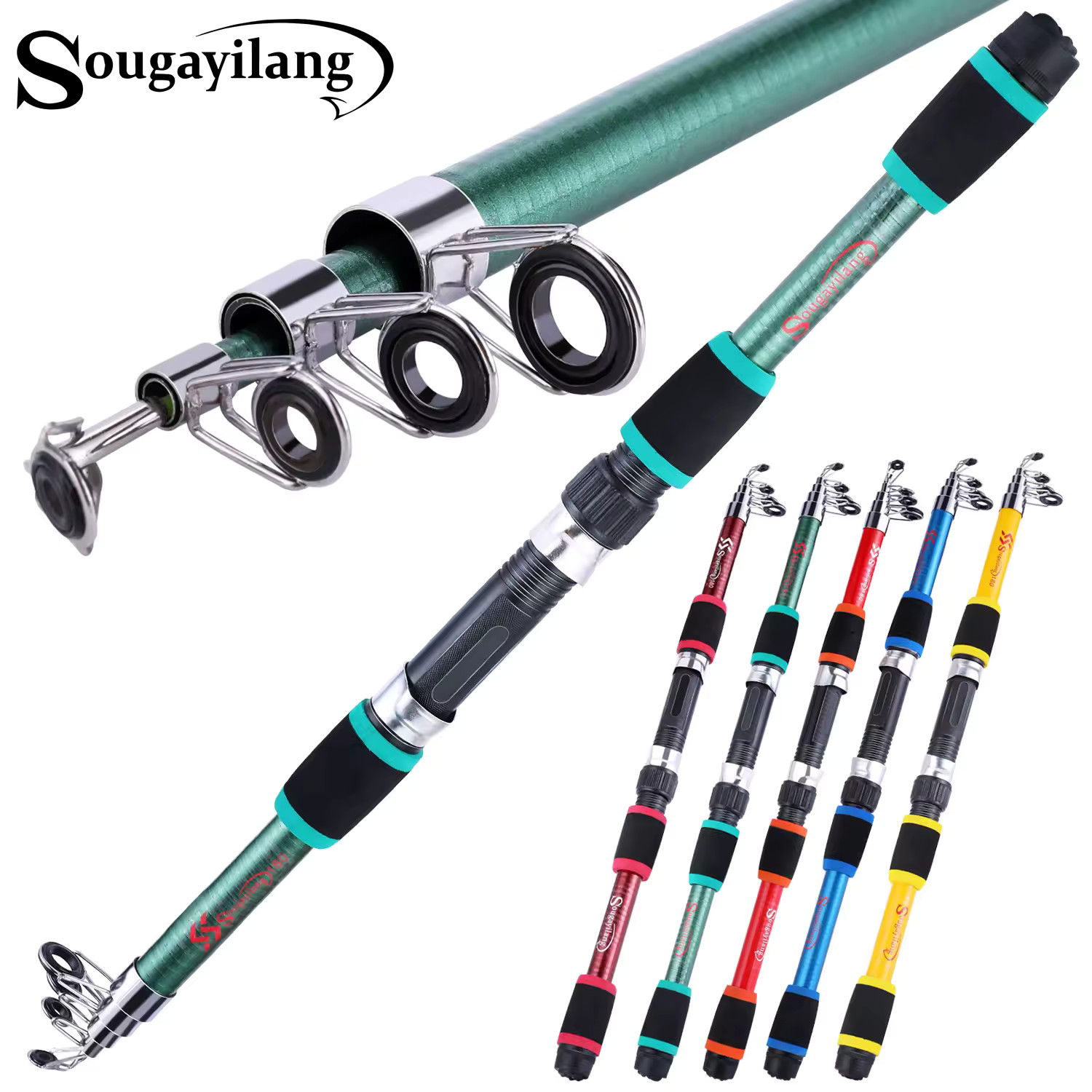Sougayilang 1.8m Spinning Fishing Rod M Power Children Fishing Rod Telescopic Ro