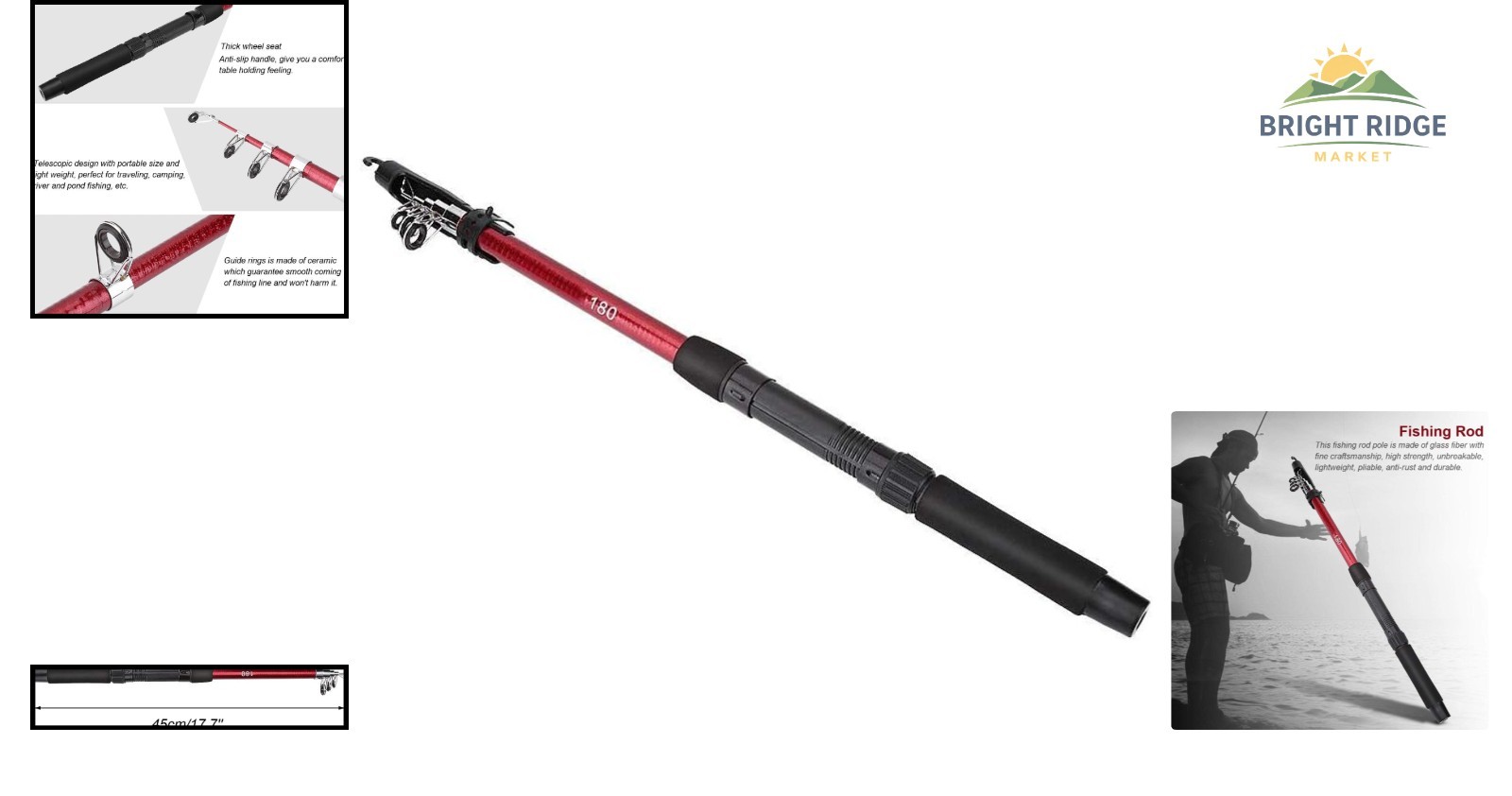 High Strength Telescopic Fishing Rod with Ceramic Guide Rings for Smooth Casting