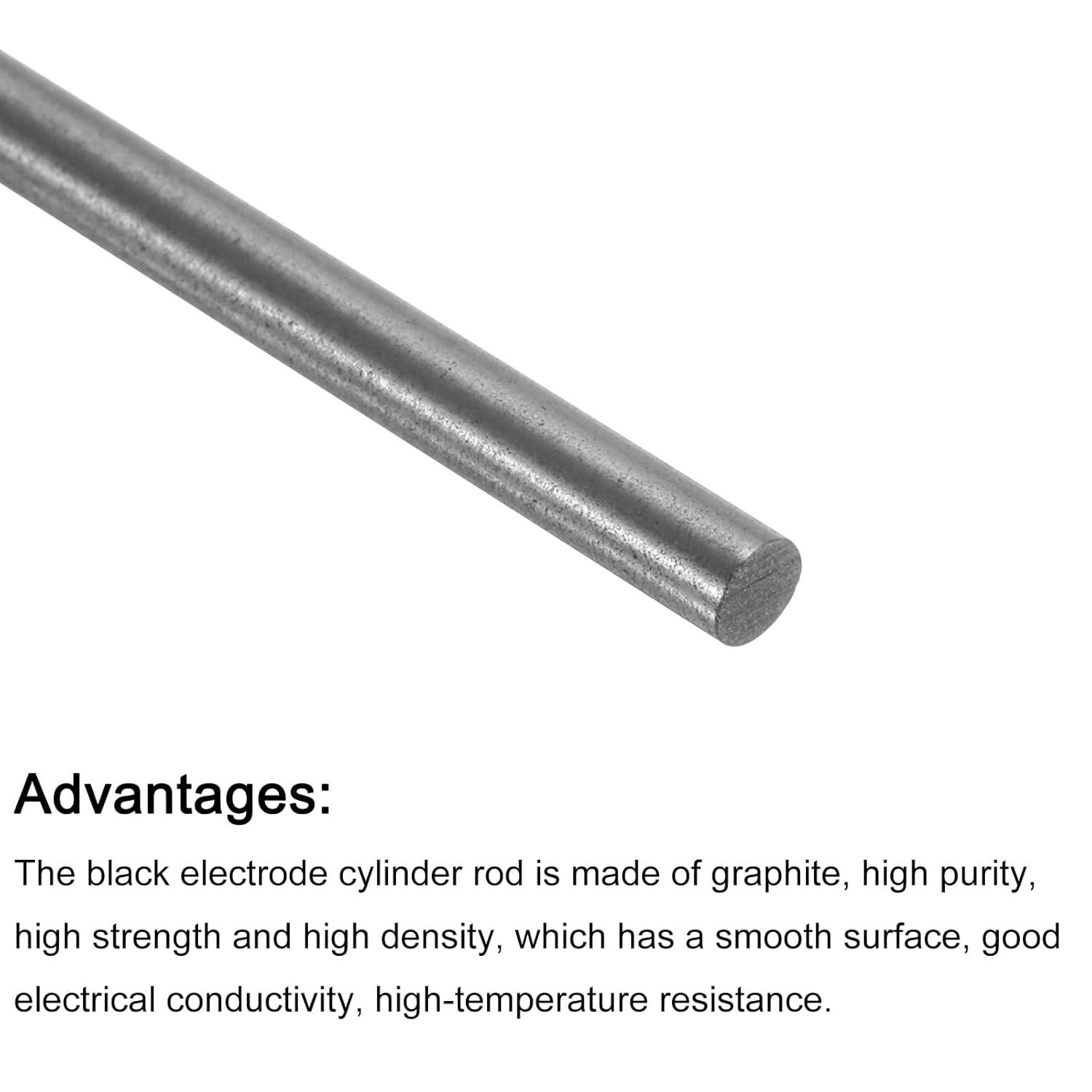 Graphite Rod Graphite Stirring Rod Cylinder Stick Carbon Rod 200X3Mm Black for E