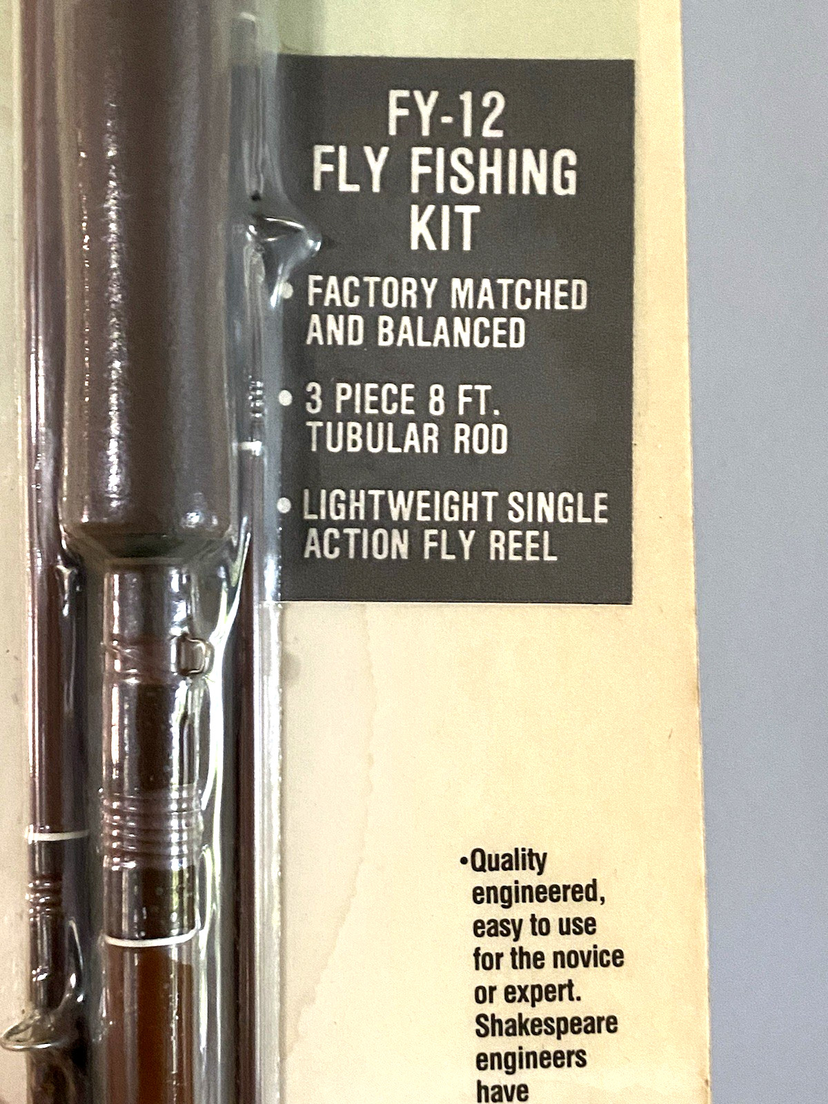 Shakespeare FY-12R Fly Fishing Outfit 3 Piece 8 Foot Tubular Glass Rod Fly Reel