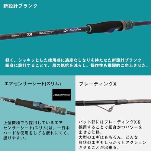 Daiwa 25 EMERALDAS X IL 86ML-J Eging Rod with Out Guide/Interline (2025 Model)