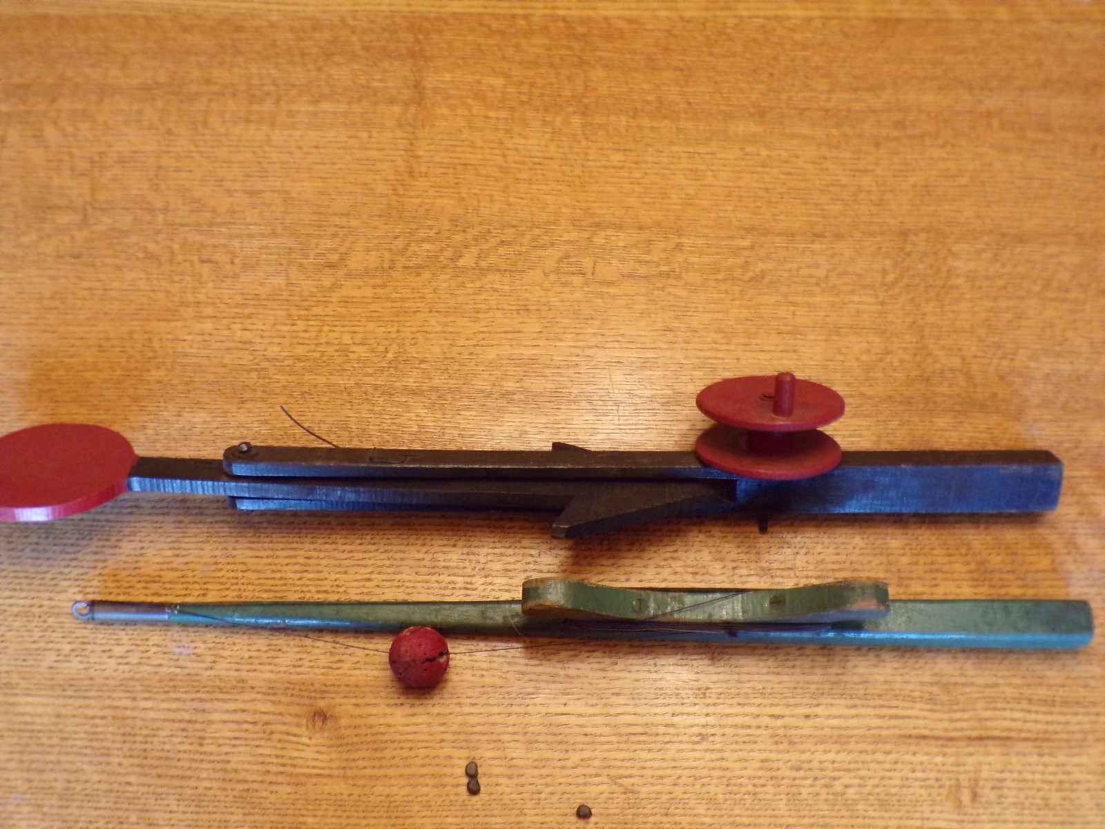 Antique Primitive Wood Hand Carved Ice Fishing Tip Up Pole Rod Outdoor Decor