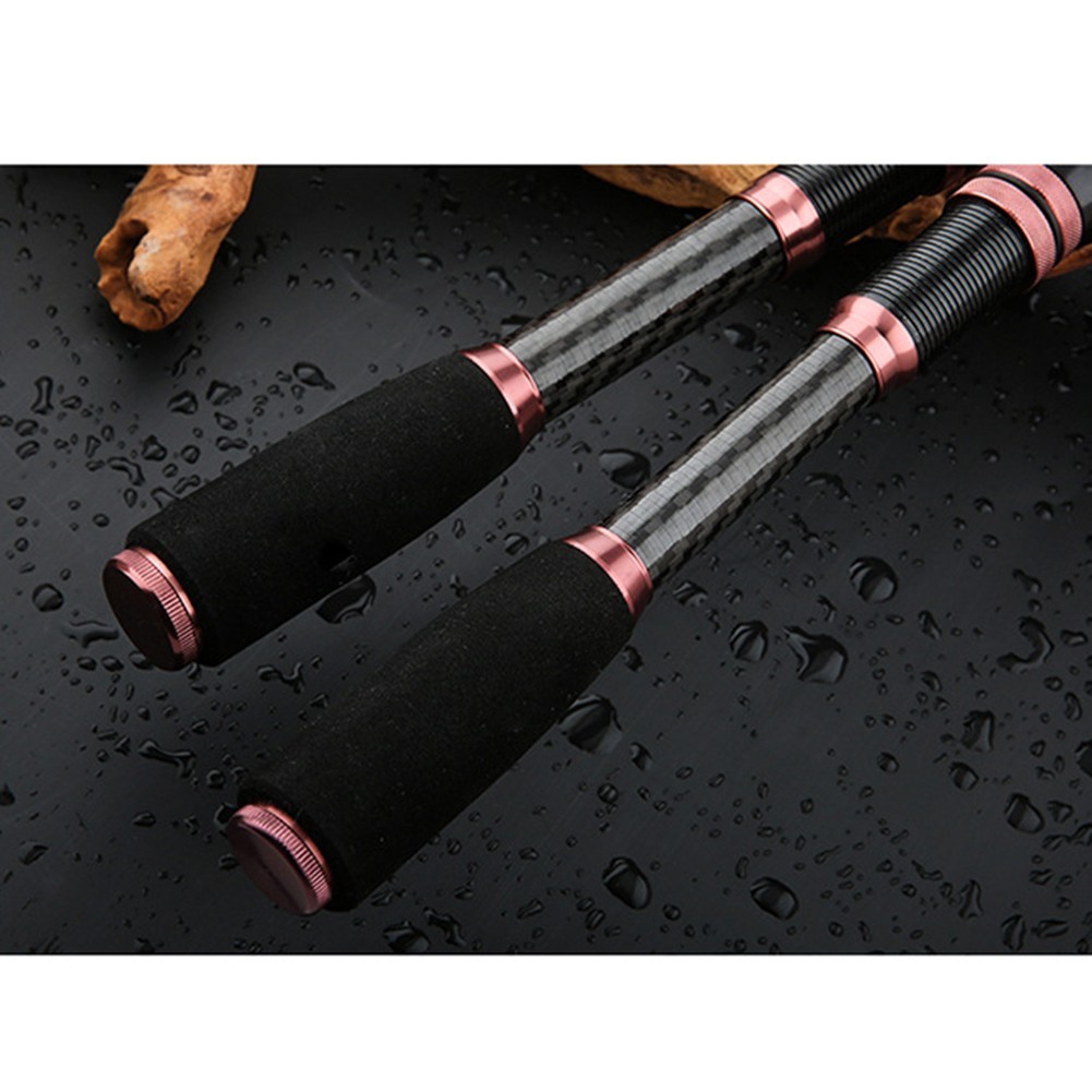 Sea Fishing Rod Carbon Fiber Shrink 180cm Black Pink with Reinforced Reel Seat